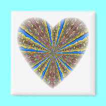 Peacock Kaleidoscope Heart magnets by Artists4God Peacock Kaleidoscope Heart magnets