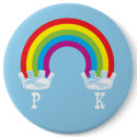 Peacock King Rainbow Button