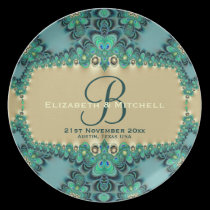Peacock Lace Monogrammed Wedding Plates plates