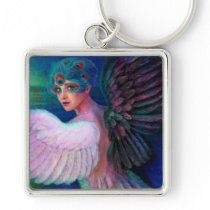 Peacock Lady's Wings of Duality Keychain