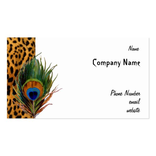Peacock Leopard Business Card (front side)