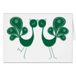 Peacock Love Forest Greeting Card