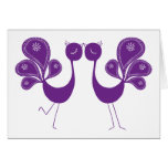 Peacock Love Lavender Greeting Card
