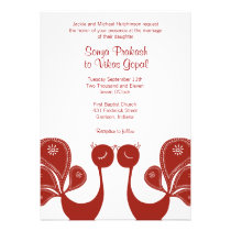 Peacock Love Wedding Invite - Crimson invitations
