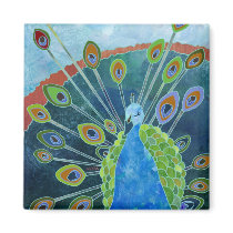 Peacock Magnet by daphne1024 Peacock Magnet