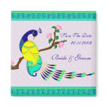 Peacock Magnet - Save The Date