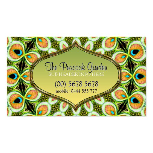 Peacock Mandala Pattern Business Card (front side)
