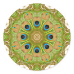 Peacock Mandala 'Scopes Round Stickers