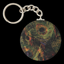 Peacock Marble Keychain keychains