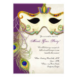 Peacock Masquerade Mask Ball - Mardi Gras Party Announcement