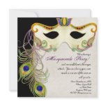 Peacock Masquerade Mask Ball - Party Invitation