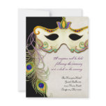 Peacock Masquerade Mask Ball, Reception Invitation