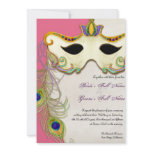 Peacock Masquerade Mask Ball - Wedding Invitation