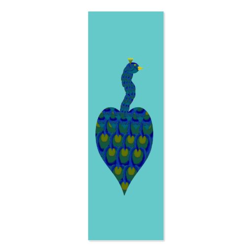 Peacock, Mini Bookmarks Business Card Template