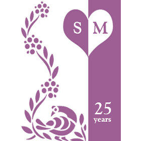 Peacock Monogram Wedding Anniversary Invitations invitation