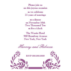 Peacock Monogram Wedding Anniversary Invitations invitation