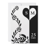 Peacock Monogram Wedding Anniversary Invitations