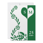 Peacock Monogram Wedding Anniversary Invitations