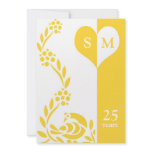 Peacock Monogram Wedding Anniversary Invitations
