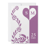 Peacock Monogram Wedding Anniversary Invitations