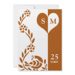 Peacock Monogram Wedding Anniversary Invitations