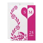 Peacock Monogram Wedding Anniversary Invitations