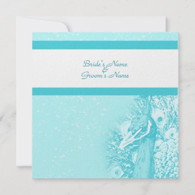 Peacock n aqua wedding theme Create your own Personalized Invitation by