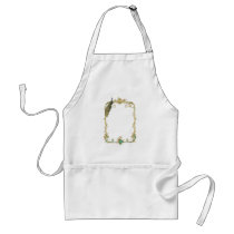 Peacock n Gold Frame Apron