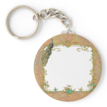 Peacock n Paisley Ornate Art Keychain