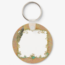Peacock n Paisley Ornate Art Keychain