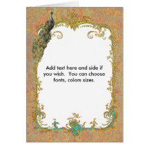 Peacock n Paisley Ornate Note Greeting Cards