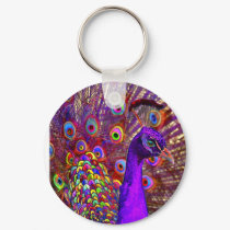 peacock of a million colors keychains