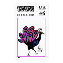Peacock of the walk postage by elledeegee Peacock of the walk postage