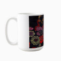 Peacock on a Japanese Silk Obi Sash mugs