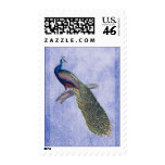 Peacock on Watercolor Damask Purple Stamp Peacock on Watercolor Damask Purple Stamp