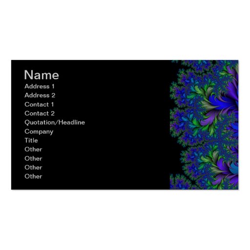 Peacock Ore 2 LG Business Card (front side)