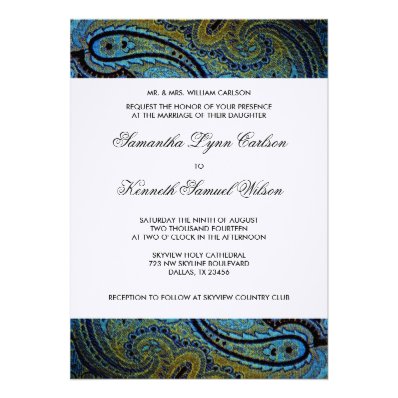Peacock Paisley Indian Wedding Invitations