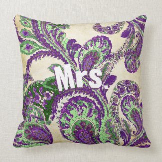 Peacock Paisley Purple and Green Choose Colors