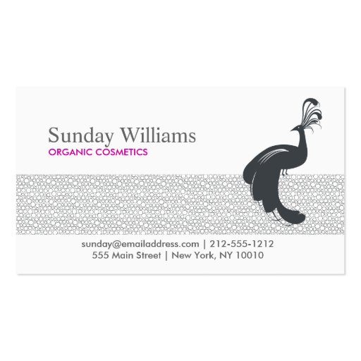 PEACOCK & PEBBLES Business Card (front side)
