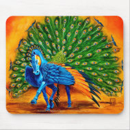 Peacock Pegasus mousepad