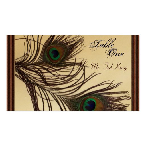Peacock Placecards Business Cards