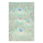Peacock plumage custom stationery
