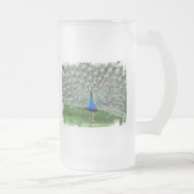 Peacock Plume Frosted Beer Mug