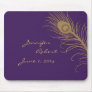 Peacock Plume in Gold and Plum Mouse Pads