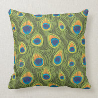 peacock print throw pillow throwpillow