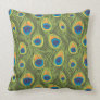 peacock print throw pillow