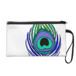 Peacock print wristlet purse