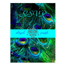 Peacock, psychedelic RSVP postcards