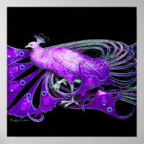 PEACOCK ,purple blue violet black Print