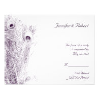 Peacock Regency in Purple Response Card Personalized Announcements
